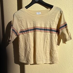 RVCA Beige T-Shirt with Stripes